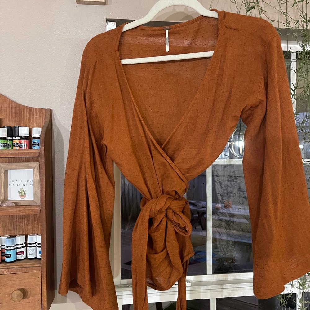 COPY - Free people linen wrap shirt